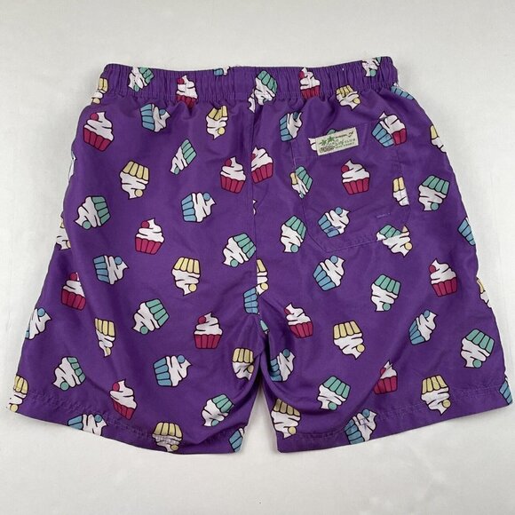 US SURF CLUB HAWAII Swim Trunk Shorts Men’s M Lined Drawstrings Pockets Cupcakes - Picture 2 of 7